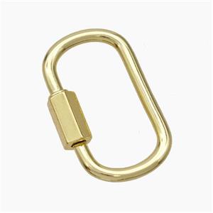Copper Carabiner Clasp Gold Plated, approx 15-24mm [FN49880]