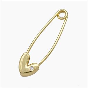 Copper Safety Pin Gold Plated, approx 10-40mm [FN49883]