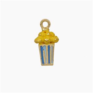 Popcorn Charms Copper Pendant Enamel Gold Plated, approx 4-13mm [FN49897]