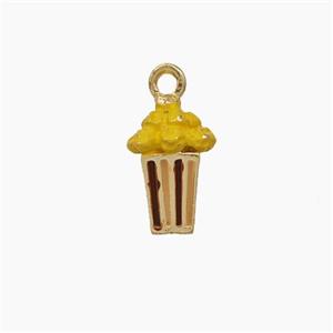 Popcorn Charms Copper Pendant Enamel Gold Plated, approx 4-13mm [FN49898]