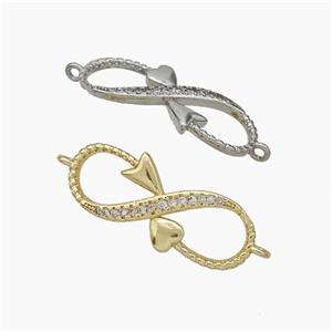 Copper Infinity Connector Pave Zirconia Snake Mixed, approx 10-27mm [FN49957]