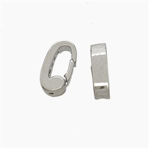 Copper Carabiner Clasp Platinum Plated, approx 5-10mm [FN49965]