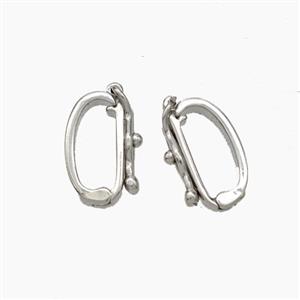 Copper Clasp Platinum Plated, approx 7-12mm [FN49971]