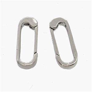 Copper Carabiner Clasp Platinum Plated, approx 6-15mm [FN49973]