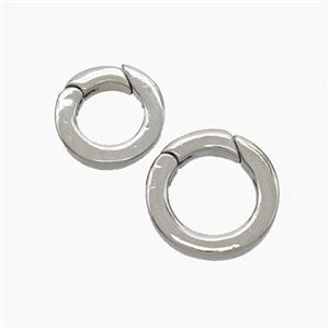 Copper Carabiner Clasp Circle Platinum Plated, approx 15mm [FN49979-L]