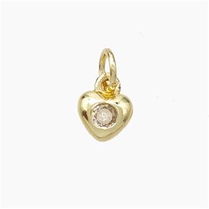 Copper Heart Pendant Pave Zirconia Gold Plated, approx 6mm [FN49982]