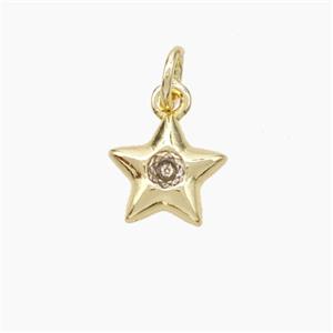 Copper Star Pendant Pave Zirconia Gold Plated, approx 9mm [FN49984]