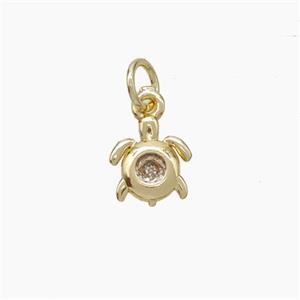 Copper Tortoise Pendant Pave Zirconia Gold Plated, approx 8mm [FN50000]
