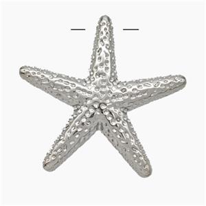 Copper Starfish Pendant Hammered Platinum Plated, approx 30mm [FN50022]