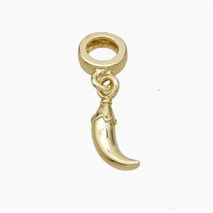 Copper Chili Pendant Gold Plated, approx 4-12mm, 7mm [FN50051]