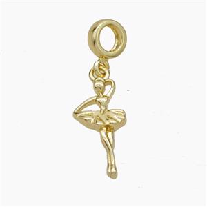 Copper Dancer Girls Pendant Gold Plated, approx 9-18mm, 7mm [FN50053]