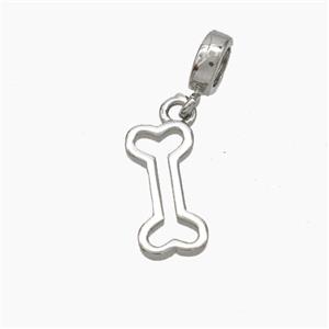 Copper Dogbone Pendant Platinum Plated, approx 7-15mm, 7mm [FN50054]