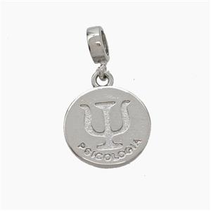 Copper Psicologia Symbol Pendant Platinum Plated, approx 15mm, 7mm [FN50060]