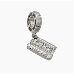 Tape Charms Copper Pendant Platinum Plated, approx 8-12mm, 10mm [FN50062]