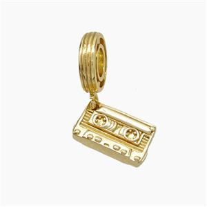 Tape Charms Copper Pendant Gold Plated, approx 8-12mm, 10mm [FN50063]