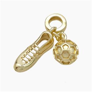 Football And Shoes Charms Copper Sports Pendant Gold Plated, approx 6-16mm, 8mm, 7mm [FN50067]