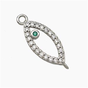 Copper Eye Connector Pave Zirconia Platinum Plated, approx 8-16mm [FN50110]