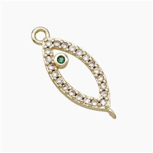 Copper Eye Connector Pave Zirconia Gold Plated, approx 8-16mm [FN50111]