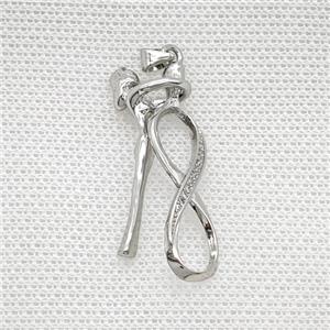 Copper Dancer Girls Pendant Pave Zirconia Infinity Platinum Plated, approx 8-30mm, 10-35mm [FN50136]