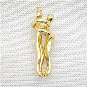 Copper Couple Pendant Gold Plated, approx 5-30mm [FN50139-S]