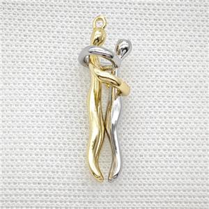Copper Couple Pendant Platinum Gold Plated, approx 7-35mm [FN50141-L]