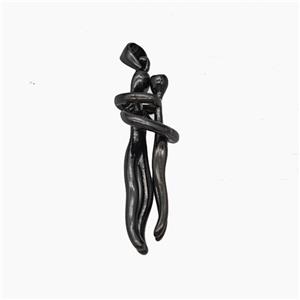 Copper Couple Pendant Black Plated, approx 5-30mm [FN50159]
