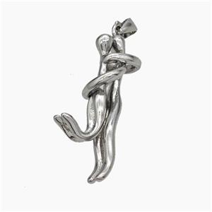 Copper Couple Pendant Platinum Plated, approx 5-30mm, 5-20mm [FN50160]