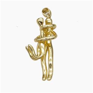 Copper Couple Pendant Gold Plated, approx 5-30mm, 5-20mm [FN50161]
