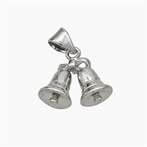 Copper Bell Pendant Platinum Plated, approx 10-15mm [FN50164]