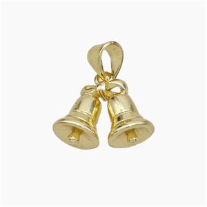 Copper Bell Pendant Gold Plated, approx 10-15mm [FN50165]