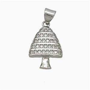 Christmas Tree Copper Pendant Pave Zirconia Platinum Plated, approx 13-16mm [FN50170]