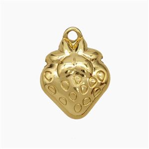 Copper Strawberry Pendant Gold Plated, approx 15-17mm [FN50623]