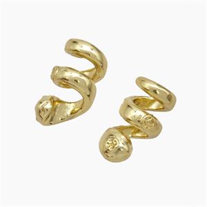 Copper Snake Pendant Nohole Gold Plated, approx 8-14mm [FN50630]