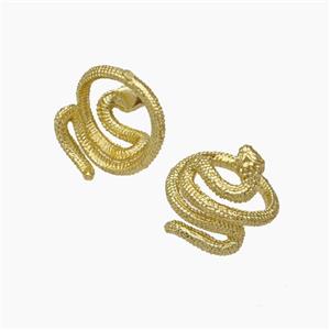 Copper Snake Pendant Nohole Gold Plated, approx 13mm [FN50634]