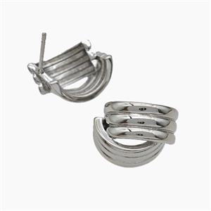 Copper Stud Earrings Platinum Plated, approx 15-18mm [FN50765]