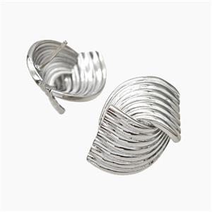 Copper Stud Earrings Platinum Plated, approx 17-25mm [FN50769]