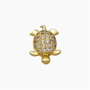 Copper Tortoise Cabachon Pave Zirconia Nohole Gold Plated, approx 8-12mm [FN50803]