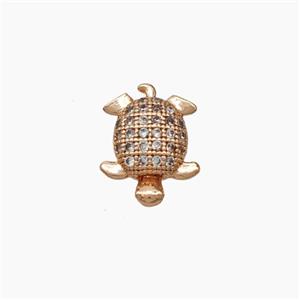 Copper Tortoise Cabachon Pave Zirconia Nohole Rose Gold, approx 8-12mm [FN50804]
