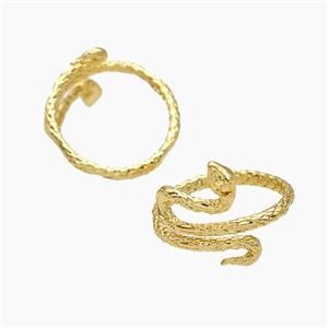 Copper Snake Rings 18K Gold Plated, approx 14-18mm, 18mm dia [FN51052]