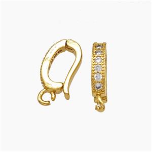 Copper Clasp Pave Zirconia 18K Gold Plated, approx 6-11mm [FN51057]