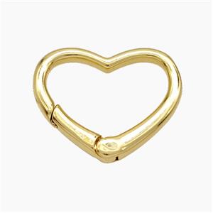 Copper Carabiner Clasp Heart 18K Gold Plated, approx 16-20mm [FN51062]