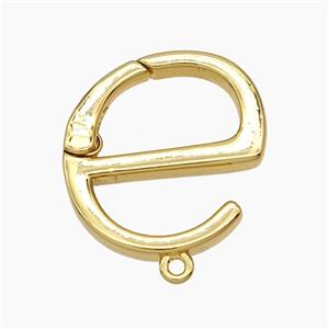 Copper Carabiner Clasp Letter-e 18K Gold Plated, approx 18-20mm [FN51063]