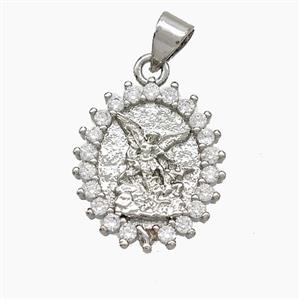 Copper Fairy Pendant Pave Zirconia Platinum Plated, approx 15-17mm [FN51091]