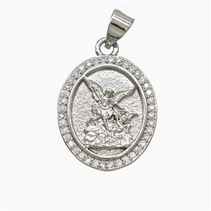 Copper Fairy Pendant Pave Zirconia Platinum Plated, approx 15-18mm [FN51103]