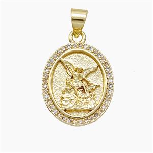 Copper Fairy Pendant Pave Zirconia Gold Plated, approx 15-18mm [FN51104]