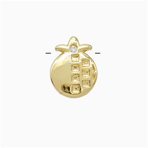 Copper Pineapple Pendant Pave Zirconia Gold Plated, approx 9-12mm [FN51166]