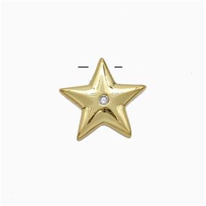 Copper Star Pendant Pave Zirconia Gold Plated, approx 12mm [FN51169]