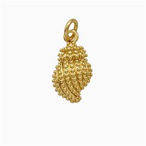 Copper Oyster Shell Pendant Gold Plated, approx 9-14mm [FN51171]