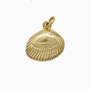 Scallop Shell Charms Copper Pendant Gold Plated, approx 12-15mm [FN51172]