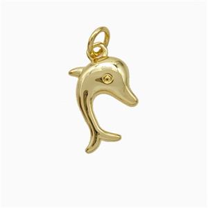 Copper Dolphin Pendant Gold Plated, approx 10-14mm [FN51176]